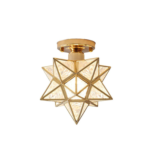 Pinlo Deckenlampe – Metall – Gold – Ø 20 cm – Elegantes Sternform Design für Wohnzimmer und Schlafzimmer
