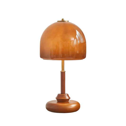 Pozzo Tischlampe – Glasdach – Walnuss – E26/E27 – Elegantes Design