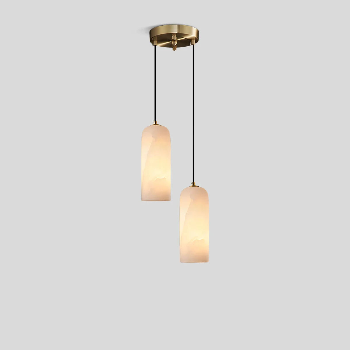 Minimalist pendant light made of alabaster in white, featuring a round shape with a diameter of 40 cm, ideal for modern spaces. 8