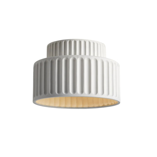 Ribcone Deckenlampe – Nachhaltiges Harz – Weiß – Kompakt – Retro-Design für Wohnzimmer und Küche