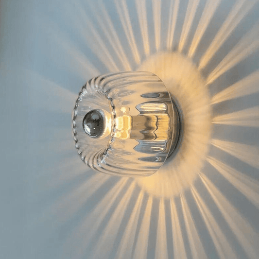 Ribson Wandlampe – Glas und Metall – Transparent – Kompakt – Bauhaus Stil für Elegante Innenräume