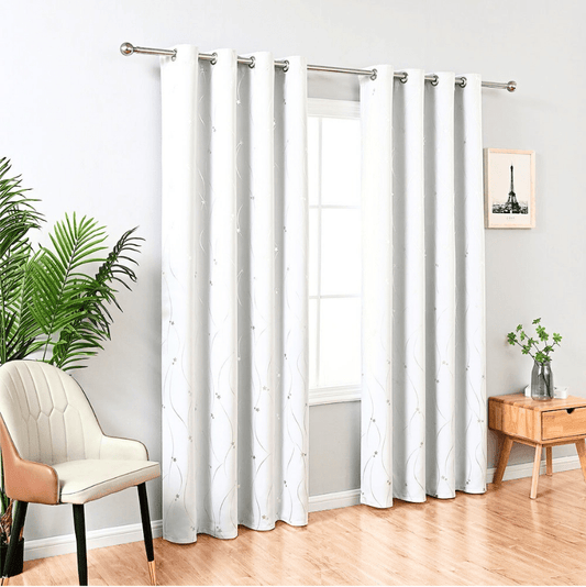 STARBLOCK Vorhänge – Stoff mit Sternmuster – Isolierend – 140×250 cm – Elegante Raumgestaltung