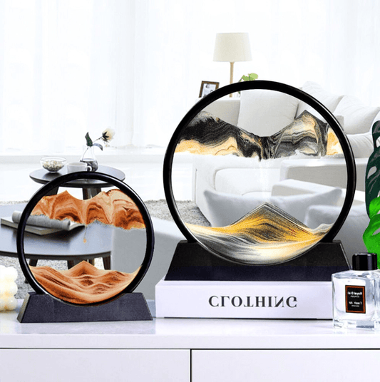 Sandkunst – Glas – Beige – 30×30 cm – Elegantes Design