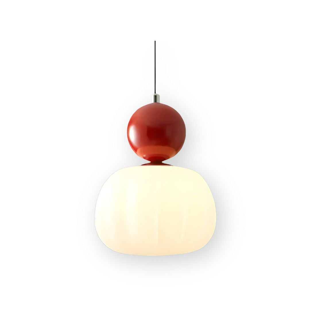 A colorful pendant light made of metal and PMMA, featuring a playful design. Its diameter is 16 cm, ideal for modern living spaces. 1