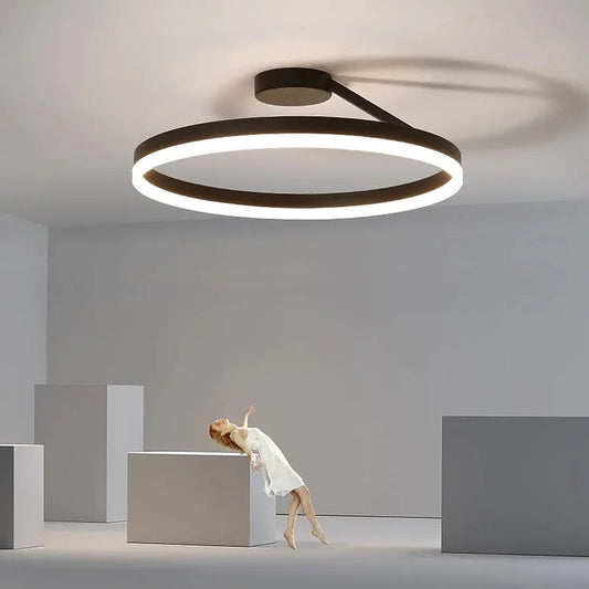 Spazero Deckenlampe – Eisen & Acryl – Weiß – Ø 40 cm – Moderne LED Deckenleuchte für Wohnzimmer