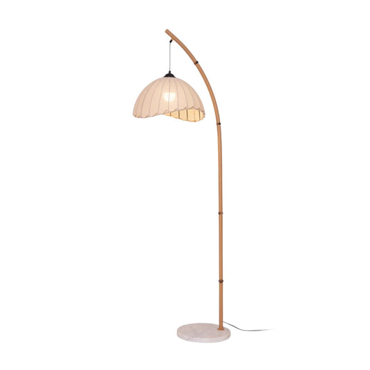 Stehlampe Juremi – Bambus & Leinen – Beige – 160 cm – Skandinavisches Design für Wohnzimmer & stimmungsvolle Beleuchtung