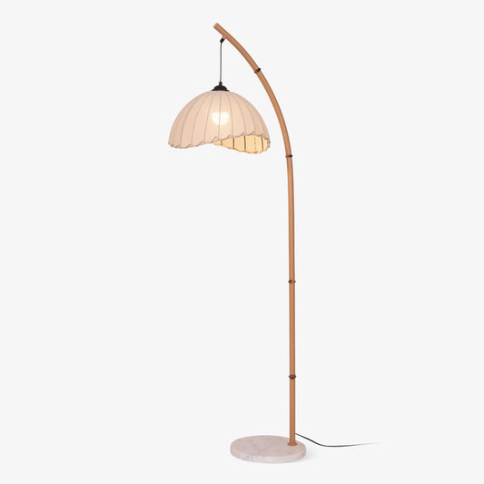 Stehlampe Juremi – Bambus & Leinen – Beige – 160 cm – Skandinavisches Design für Wohnzimmer & stimmungsvolle Beleuchtung