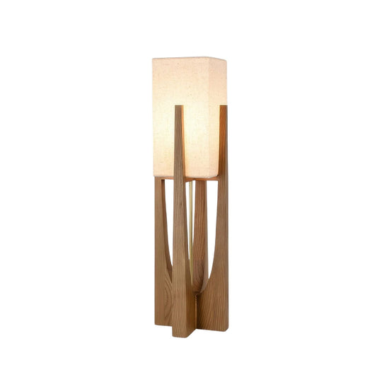 Stehlampe – Holz & Stoff – Natur – 23×52 cm – Minimalistisch & Energieeffizient