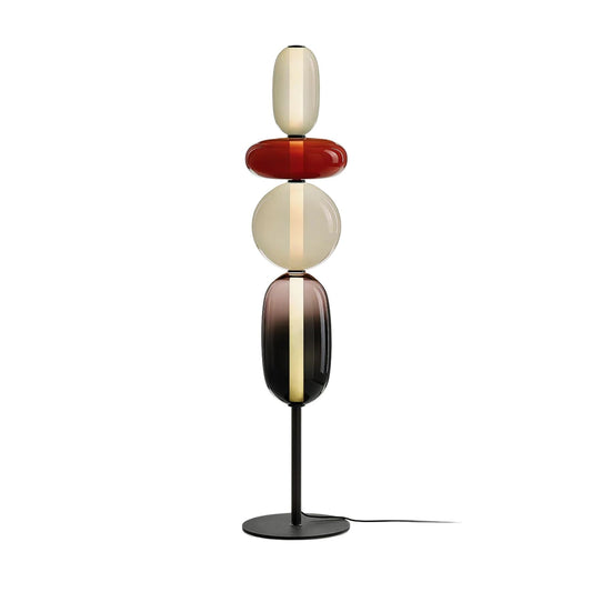 Stehlampe – Kristall – Rot/Weiß/Schwarz – 130/160 cm – Moderne LED Stehleuchte für Wohnzimmer