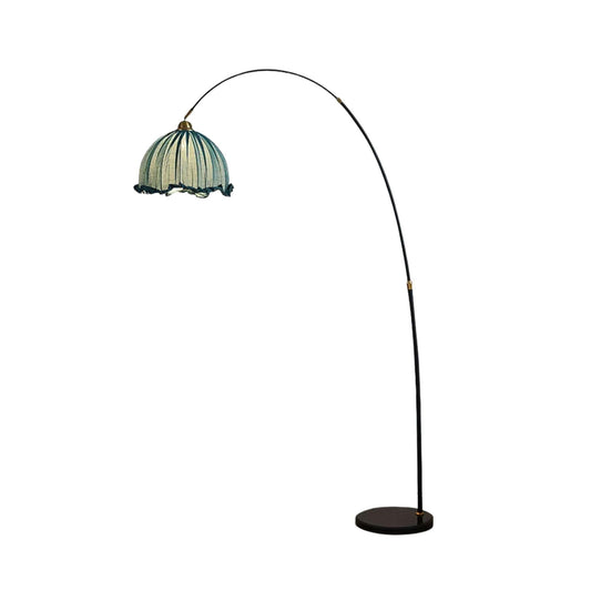Stehlampe – Stoff – Schwarz – Bogenlampe – Elegantes Design für Wohnzimmer