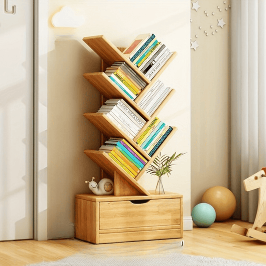 Sweev Vertikales Bücherregal – Holz – Natur – 160×40 cm – Modernes Design