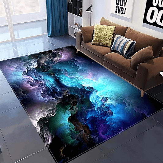 Teppich – Flanell – Blau – 160×230 cm – Kosmisches Design