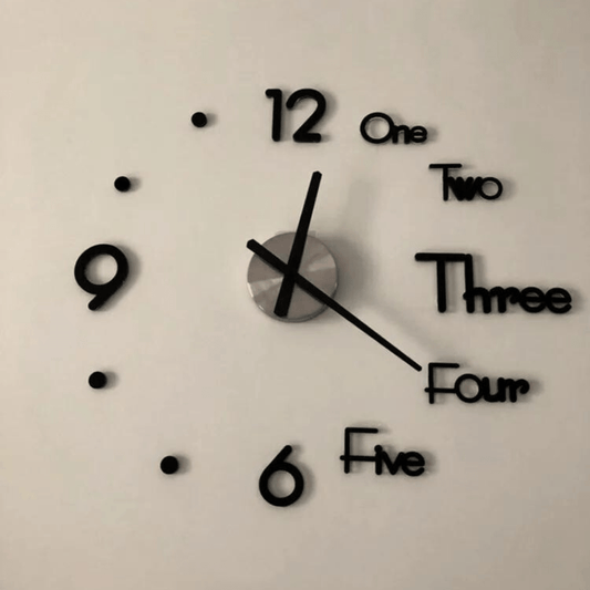 Tijdwerk Wanduhr – 3D Design – Schwarz – 40×40 cm – Moderne Eleganz