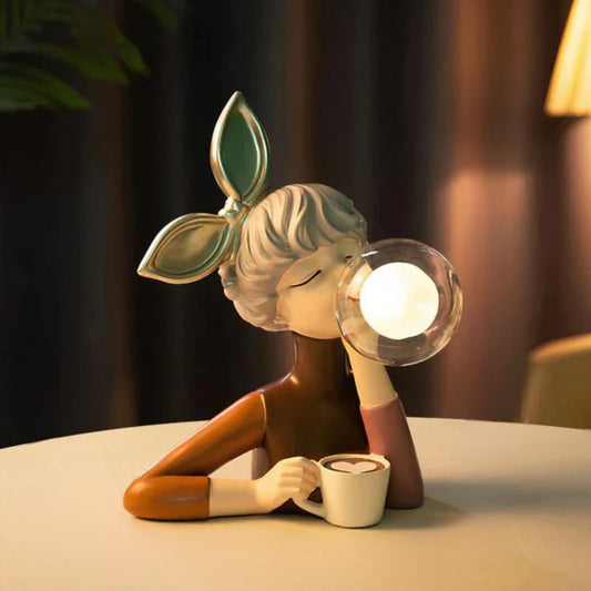 Tischlampe – Kunstharz und Glas – Bunt – 32 cm – Verspielt für Kinderzimmer und moderne Wohnräume