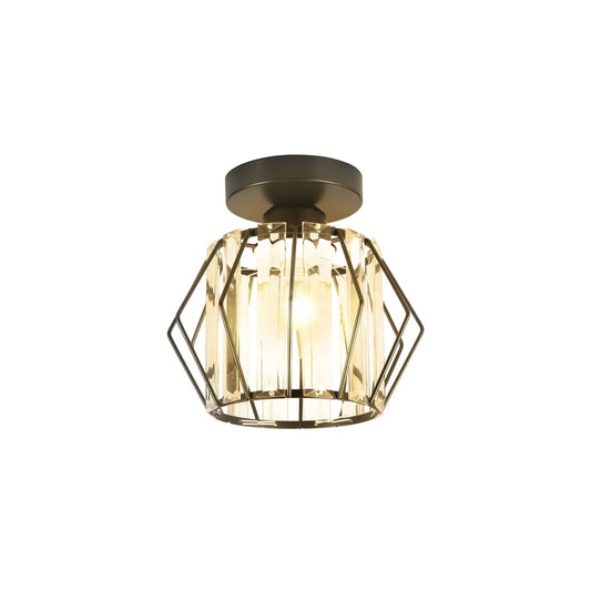 Trisal Deckenlampe – Eisen & Kristall – Transparent – 40×40 cm – Modernes Design für Wohnzimmer und Schlafzimmer