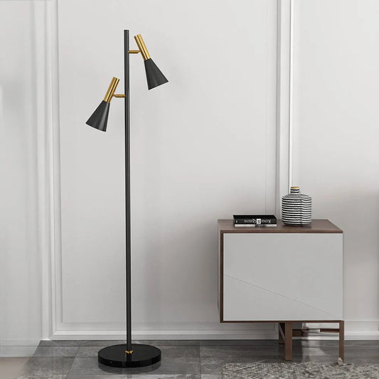 Tulzo Stehlampe – Marmor – Schwarz/Gold – Standardgröße – Elegantes Design für Wohnzimmer
