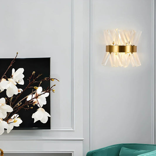 Virlen Wandlampe – Kristall und Metall – Gold – Modern – Elegante Akzentbeleuchtung für Innenräume