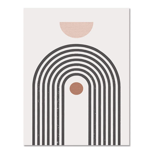 Wandbild – Leinwanddruck – Beige – 50×70 cm – Boho Geometrische Sonne