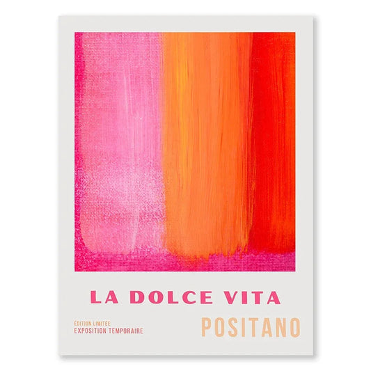 Wandposter – Leinwand – Pink und Orange – Vertikal – Abstrakte Kunst für Modernes Wohnen