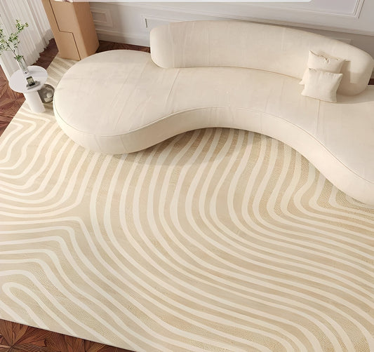 Waschbarer Teppich – Mischgewebe – Beige – 80×160 cm – Modernes Design für Wohnzimmer