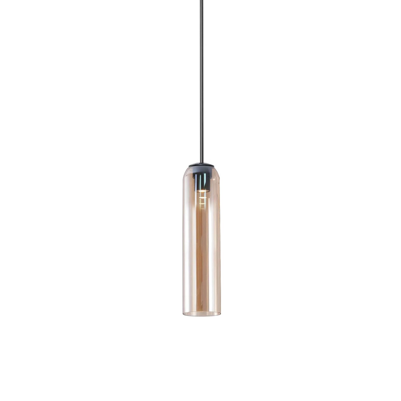Transparent glass pendant light with a minimalist design, measuring 30 cm in diameter, ideal for dining rooms. 12