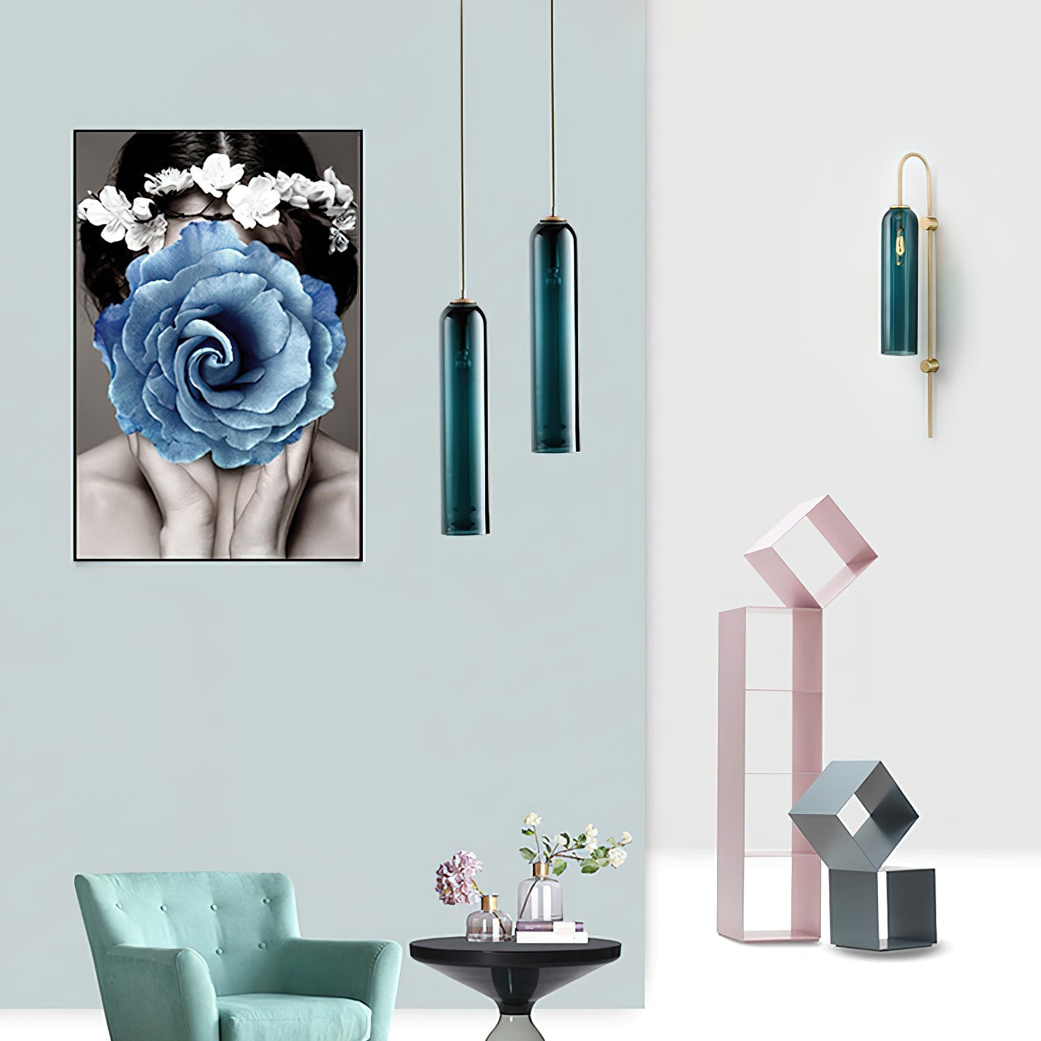 Transparent glass pendant light with a minimalist design, measuring Ø30 cm, ideal for dining rooms. 4